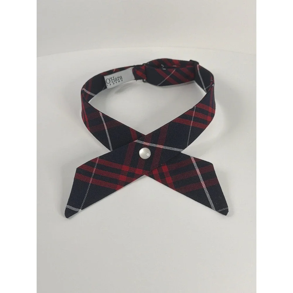 Flynn OHara School Uniform Crossover Tie Plaid Navy Red One Size